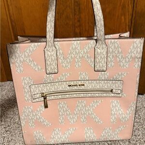 Michael Kors Pink and Gray Signature Tote